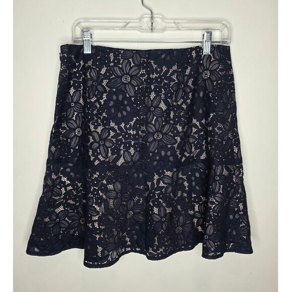 NWT Brooks Brothers Red Fleece blue floral lace nude lined skirt - 6 - Picture 1 of 7
